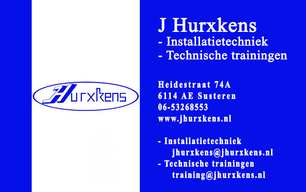  welkom bij J. Hurxkens Installaties & Technische trainingen